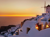 Coucher de soleil sur Santorin