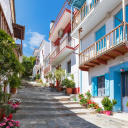 Maisons à Skopelos en Grèce
